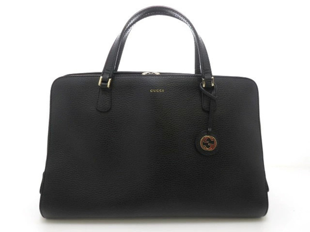 Gucci Lady Dollar top handle bag dual Interlocking G charm Black